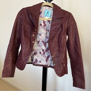 Burgundy leather jacket